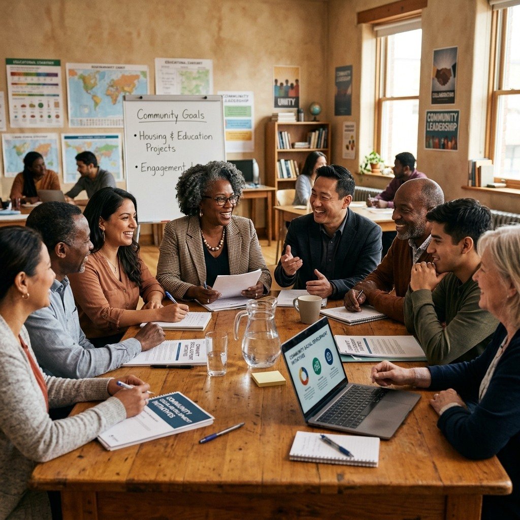Community leaders in discussion